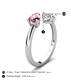 5 - Afra 1.50 ctw Pink Tourmaline Pear Shape (7x5 mm) & IGI Certified Lab Grown Diamond Oval Shape (7x5 mm) Toi Et Moi Engagement Ring 