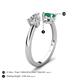 5 - Afra 1.55 ctw IGI Certified Lab Grown Diamond  Pear Shape (7x5 mm) & Emerald Oval Shape (7x5 mm) Toi Et Moi Engagement Ring 