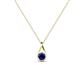 1 - Tessie 0.17 ct Blue Sapphire (3.50 mm) Women Teardrop Solitaire Pendant Necklace 