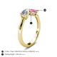 4 - Lysha 1.61 ctw GIA Certified Natural Diamond Pear Shape (7x5 mm) & Lab Created Pink Sapphire Cushion Shape (5.00 mm) Toi Et Moi Engagement Ring 