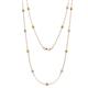 1 - Lien (13 Stn/3mm) Citrine and Diamond on Cable Necklace 