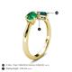 4 - Lysha 1.55 ctw Emerald Pear Shape (7x5 mm) & London Blue Topaz Cushion Shape (5.00 mm) Toi Et Moi Engagement Ring 