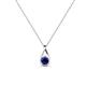 1 - Tessie 0.17 ct Blue Sapphire (3.50 mm) Women Teardrop Solitaire Pendant Necklace 