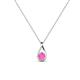 1 - Tessie 0.17 ct Pink Sapphire (3.50 mm) Women Teardrop Solitaire Pendant Necklace 