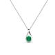 1 - Tessie 0.15 ct Emerald (3.50 mm) Women Teardrop Solitaire Pendant Necklace 