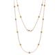 1 - Lien (13 Stn/3mm) Citrine on Cable Necklace 