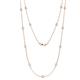 1 - Lien (13 Stn/3mm) White Sapphire on Cable Necklace 