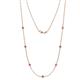 1 - Salina (7 Stn/3mm) Pink Sapphire on Cable Necklace 