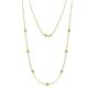 1 - Salina (7 Stn/3mm) Peridot on Cable Necklace 
