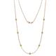 1 - Salina (7 Stn/3mm) Peridot on Cable Necklace 