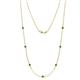 1 - Salina (7 Stn/3mm) Emerald on Cable Necklace 