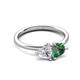 3 - Francesca 1.60 ctw Heart Shape (6.00 mm) GIA Certified Natural Diamond & Lab Created Alexandrite Toi Et Moi Engagement Ring 