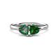 1 - Francesca 1.50 ctw Heart Shape (6.00 mm) Lab Created Alexandrite & Lab Created Emerald Toi Et Moi Engagement Ring 