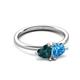 3 - Francesca 2.00 ctw Heart Shape (6.00 mm) London Blue Topaz & Blue Topaz Toi Et Moi Engagement Ring 