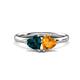 1 - Francesca 1.68 ctw Heart Shape (6.00 mm) London Blue Topaz & Citrine Toi Et Moi Engagement Ring 