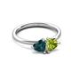 3 - Francesca 1.95 ctw Heart Shape (6.00 mm) London Blue Topaz & Peridot Toi Et Moi Engagement Ring 