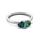 3 - Francesca 1.75 ctw Heart Shape (6.00 mm) London Blue Topaz & Lab Created Alexandrite Toi Et Moi Engagement Ring 