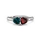 1 - Francesca 1.95 ctw Heart Shape (6.00 mm) London Blue Topaz & Red Garnet Toi Et Moi Engagement Ring 