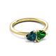 3 - Francesca 1.75 ctw Heart Shape (6.00 mm) London Blue Topaz & Lab Created Emerald Toi Et Moi Engagement Ring 