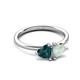 3 - Francesca 1.45 ctw Heart Shape (6.00 mm) London Blue Topaz & Opal Toi Et Moi Engagement Ring 