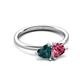 3 - Francesca 1.80 ctw Heart Shape (6.00 mm) London Blue Topaz & Pink Tourmaline Toi Et Moi Engagement Ring 