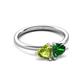 3 - Francesca 1.70 ctw Heart Shape (6.00 mm) Peridot & Lab Created Emerald Toi Et Moi Engagement Ring 