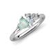 4 - Francesca 1.30 ctw Heart Shape (6.00 mm) Opal & GIA Certified Natural Diamond Toi Et Moi Engagement Ring 