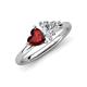 4 - Francesca 1.80 ctw Heart Shape (6.00 mm) Red Garnet & GIA Certified Natural Diamond Toi Et Moi Engagement Ring 