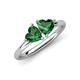 4 - Francesca 1.50 ctw Heart Shape (6.00 mm) Lab Created Emerald Toi Et Moi Engagement Ring 