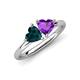 4 - Francesca 1.68 ctw Heart Shape (6.00 mm) London Blue Topaz & Amethyst Toi Et Moi Engagement Ring 
