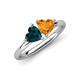 4 - Francesca 1.68 ctw Heart Shape (6.00 mm) London Blue Topaz & Citrine Toi Et Moi Engagement Ring 