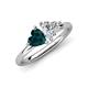 4 - Francesca 1.70 ctw Heart Shape (6.00 mm) London Blue Topaz & Moissanite Toi Et Moi Engagement Ring 