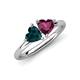 4 - Francesca 2.10 ctw Heart Shape (6.00 mm) London Blue Topaz & Rhodolite Garnet Toi Et Moi Engagement Ring 