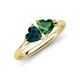 4 - Francesca 1.75 ctw Heart Shape (6.00 mm) London Blue Topaz & Lab Created Emerald Toi Et Moi Engagement Ring 