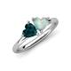 4 - Francesca 1.45 ctw Heart Shape (6.00 mm) London Blue Topaz & Opal Toi Et Moi Engagement Ring 