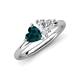 4 - Francesca 1.90 ctw Heart Shape (6.00 mm) London Blue Topaz & Lab Created White Sapphire Toi Et Moi Engagement Ring 