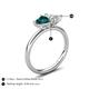 5 - Francesca 1.85 ctw Heart Shape (6.00 mm) London Blue Topaz & GIA Certified Natural Diamond Toi Et Moi Engagement Ring 