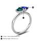 5 - Francesca 1.90 ctw Heart Shape (6.00 mm) London Blue Topaz & Lab Created Blue Sapphire Toi Et Moi Engagement Ring 