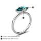 5 - Francesca 2.00 ctw Heart Shape (6.00 mm) London Blue Topaz Toi Et Moi Engagement Ring 