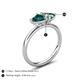 5 - Francesca 1.75 ctw Heart Shape (6.00 mm) London Blue Topaz & Lab Created Alexandrite Toi Et Moi Engagement Ring 