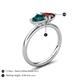 5 - Francesca 1.95 ctw Heart Shape (6.00 mm) London Blue Topaz & Red Garnet Toi Et Moi Engagement Ring 