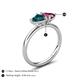 5 - Francesca 2.10 ctw Heart Shape (6.00 mm) London Blue Topaz & Rhodolite Garnet Toi Et Moi Engagement Ring 