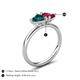 5 - Francesca 1.80 ctw Heart Shape (6.00 mm) London Blue Topaz & Lab Created Ruby Toi Et Moi Engagement Ring 