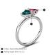 5 - Francesca 1.80 ctw Heart Shape (6.00 mm) London Blue Topaz & Pink Tourmaline Toi Et Moi Engagement Ring 