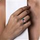 6 - Francesca 1.80 ctw Heart Shape (6.00 mm) London Blue Topaz & Pink Tourmaline Toi Et Moi Engagement Ring 