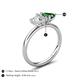 5 - Francesca 1.45 ctw Heart Shape (6.00 mm) Moissanite & Lab Created Emerald Toi Et Moi Engagement Ring 