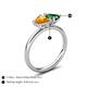 5 - Francesca 1.43 ctw Heart Shape (6.00 mm) Citrine & Lab Created Emerald Toi Et Moi Engagement Ring 