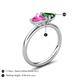 5 - Francesca 1.65 ctw Heart Shape (6.00 mm) Lab Created Pink Sapphire & Lab Created Emerald Toi Et Moi Engagement Ring 