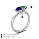 5 - Francesca 1.65 ctw Heart Shape (6.00 mm) Lab Created Blue Sapphire & Lab Created Emerald Toi Et Moi Engagement Ring 