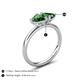 5 - Francesca 1.50 ctw Heart Shape (6.00 mm) Lab Created Emerald Toi Et Moi Engagement Ring 